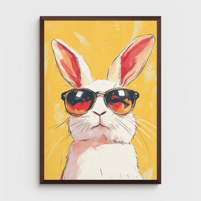 Poster Bunny Funny avec lunettes de soleil (Créateur téléchargé)