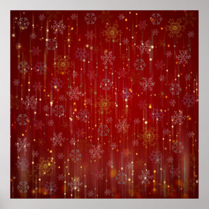Poster Burgundy Gold Sparkings Neige