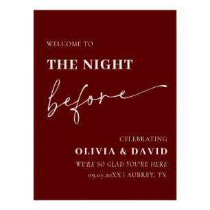 Poster Burgundy La Nuit Avant Le Dîner De Répétition