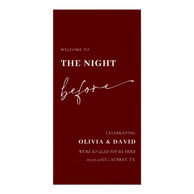 Poster Burgundy La Nuit Avant Le Dîner De Répétition (Devant)