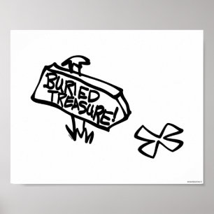 Poster Buried Treasure Sign