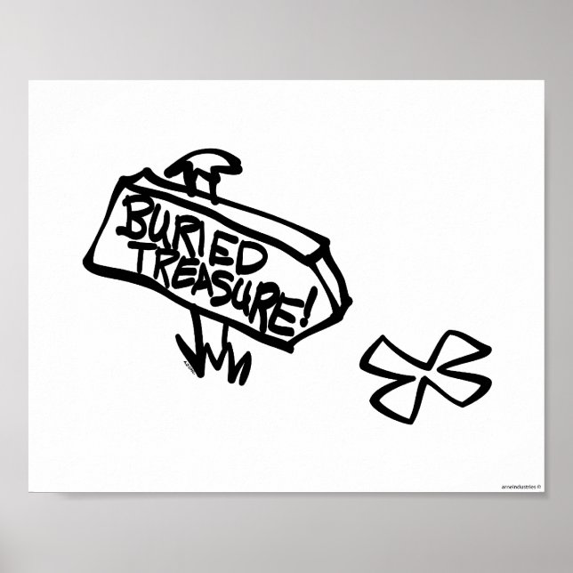 Poster Buried Treasure Sign (Devant)