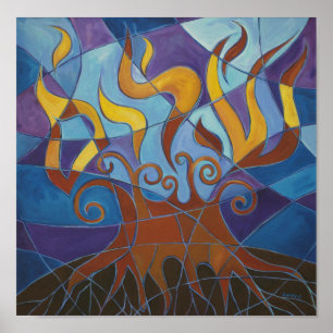 Poster Burning Bush Mosaic II Print