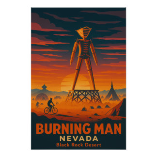 Poster  Burning Man festival in USA travel