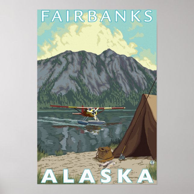 Poster Bush Plane & Fishing - Fairbanks, Alaska (Devant)