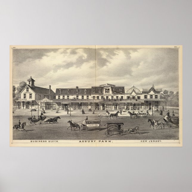 Poster Business block, Asbury Park, New Jersey (Devant)