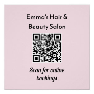 Poster Business QR Code Promo Custom Beauty Salon