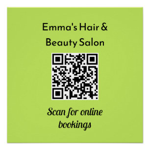 Poster Business QR Code Promo Custom Beauty Salon