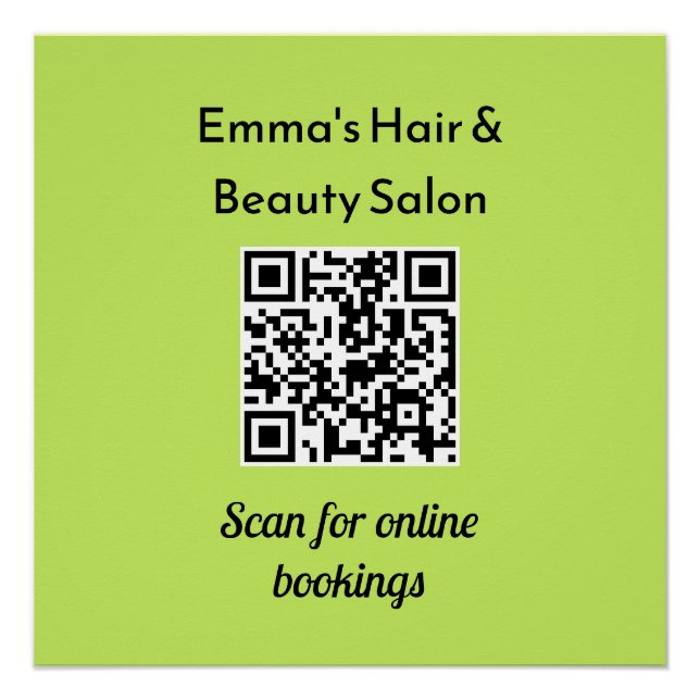 Poster Business QR Code Promo Custom Beauty Salon (Devant)