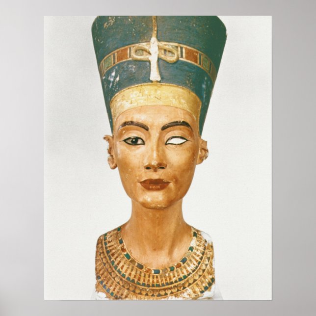 Poster Bust of Queen Nefertiti, front view, from the stud (Devant)
