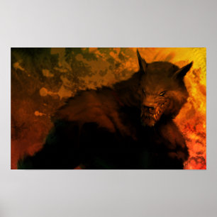 Poster buste de loup-garou