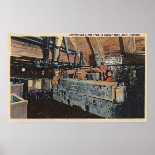 Poster Butte, Montana - Moteur souterrain (Devant)