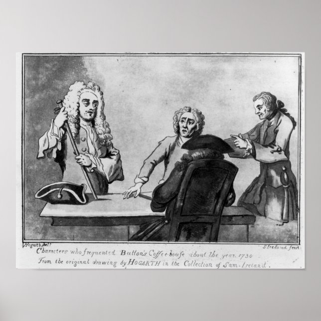 Poster Buttons Coffee House, 1730 (Devant)