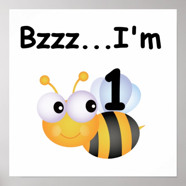 Poster Buzz Bumblebee 1er Anniversaire T-shirts et cadeau (Devant)