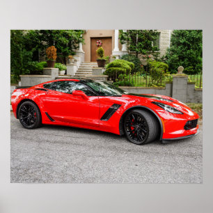 Poster C7 rouge Chevrolet Corvette