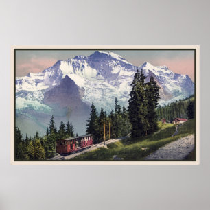 Poster ca 1900 Jungfrau Mountain Muerren Railroad