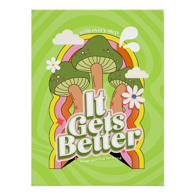 Poster Ça devient mieux | Personnalisation de Good Vibes  (Devant)