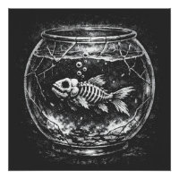 "Ça va super" - Poisson rouge squelette par BurnsI