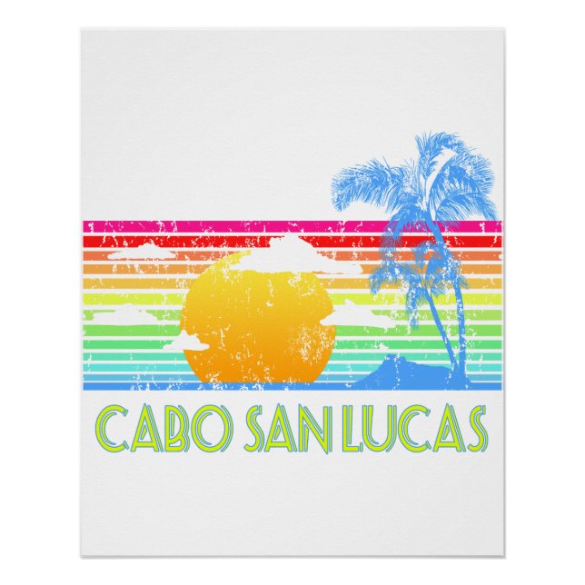 Poster Cabo Tropical vintage San Lucas (Devant)