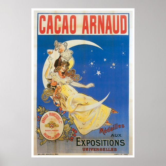 Poster Cacao Arnaud Vintage Chocolat Boire Ad Art (Devant)