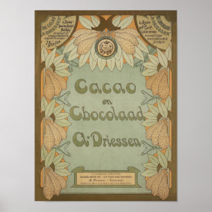 Poster Cacao hollandais et Étiquette au chocolat vers 190