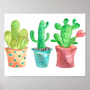 Poster Cactus d'aquarelle