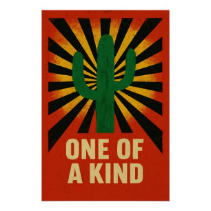 Poster Cactus unique sous un soleil éclatant