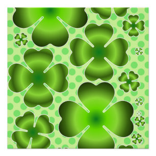 Poster Cadeau à motif trèfle vert personnalisé