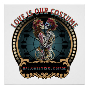 Poster Cadeau aux amateurs de squelette   Halloween fémin