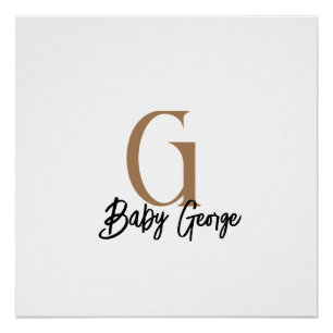 Poster cadeau bébé unisexe personnalisé prénom minimalist