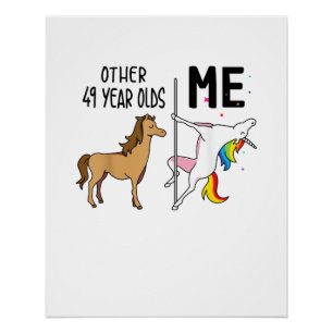 Poster Cadeau d'anniversaire d'autres licornes de 49 ans