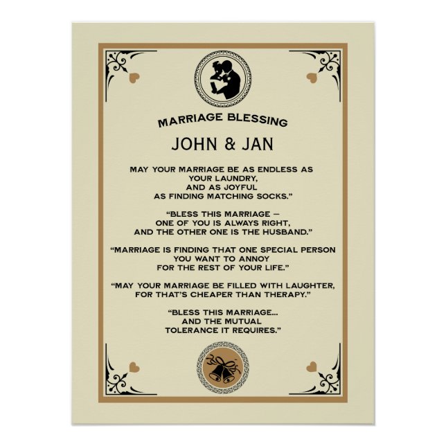 Poster Cadeau de bénédiction de mariage (Devant)