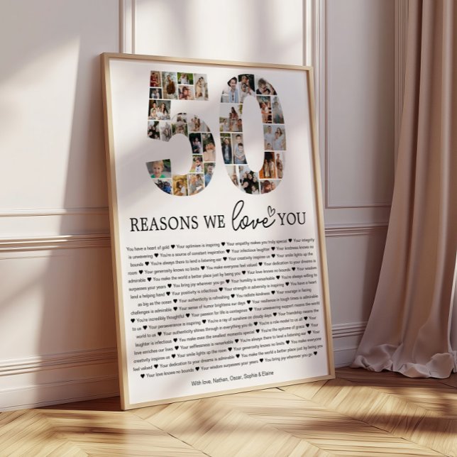Poster Cadeau de collage photo de 50 raisons pour lesquel (Créateur téléchargé)