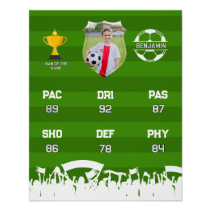 Poster Cadeau de football personnalisé pour enfants, cart