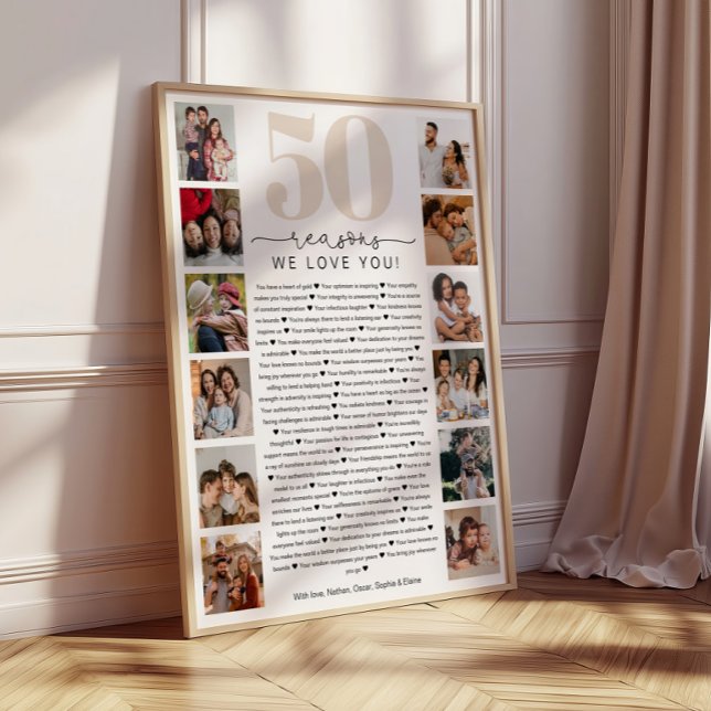 Poster Cadeau de garde de 50 raisons pour lesquelles nous (Créateur téléchargé)