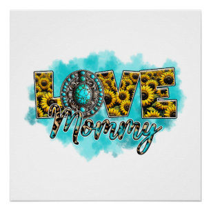 Poster Cadeau de la fête des mères Amour Floral Mommy