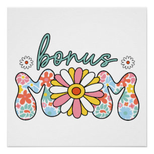 Poster Cadeau de la fête des mères Bonus Maman