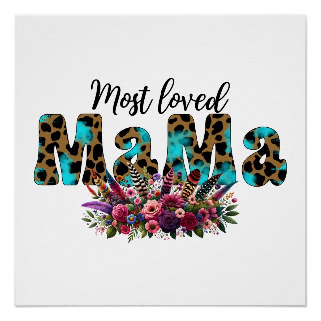 Poster Cadeau de la fête des mères | La maman la plus aim (Devant)