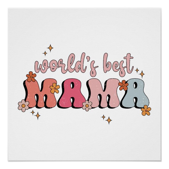 Poster Cadeau de la fête des mères | La meilleure maman d (Devant)