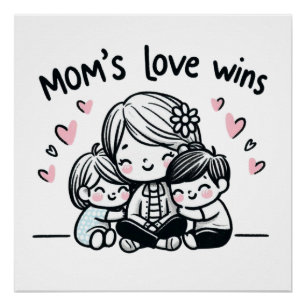 Poster Cadeau de la fête des mères   L'amour de maman gag