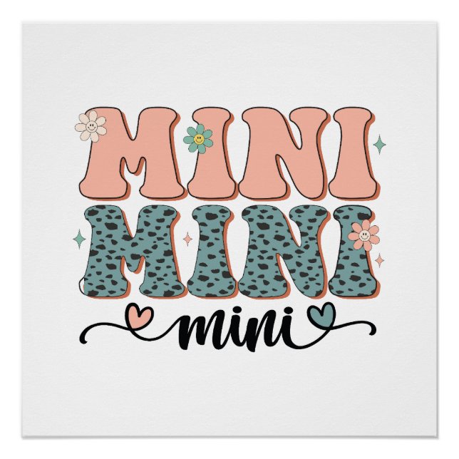 Poster Cadeau de la fête des mères | Mini floral (Devant)