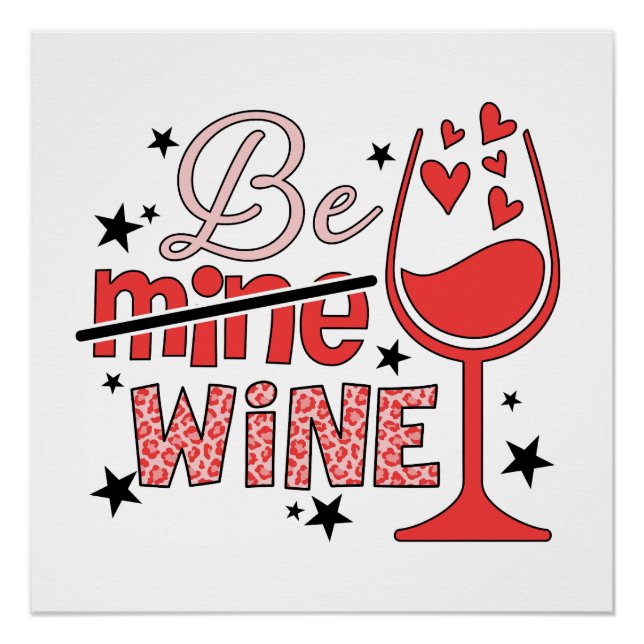 Poster Cadeau de la Saint-Valentin | Sois Mien Vin (Devant)