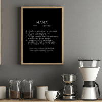 Cadeau de maman polonaise - Noir de définition MAM