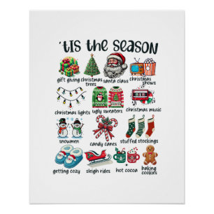 Poster Cadeau de Noël C'est la saison