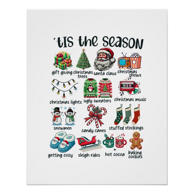 Poster Cadeau de Noël C'est la saison (Devant)