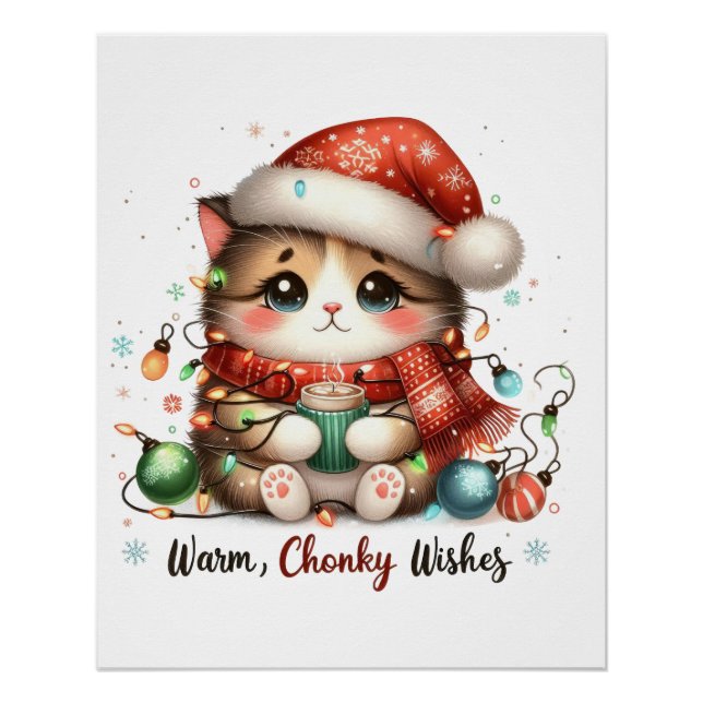 Poster Cadeau de Noël Chaleureux Chonky Voeux (Devant)