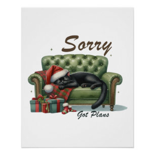 Poster Cadeau de Noël Désolé d'avoir des plans