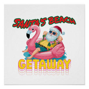 Poster Cadeau de Noël d'été   Noël Tropical