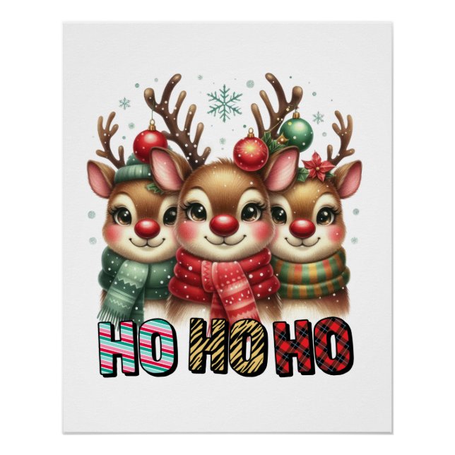 Poster Cadeau de Noël Ho Ho Ho (Devant)