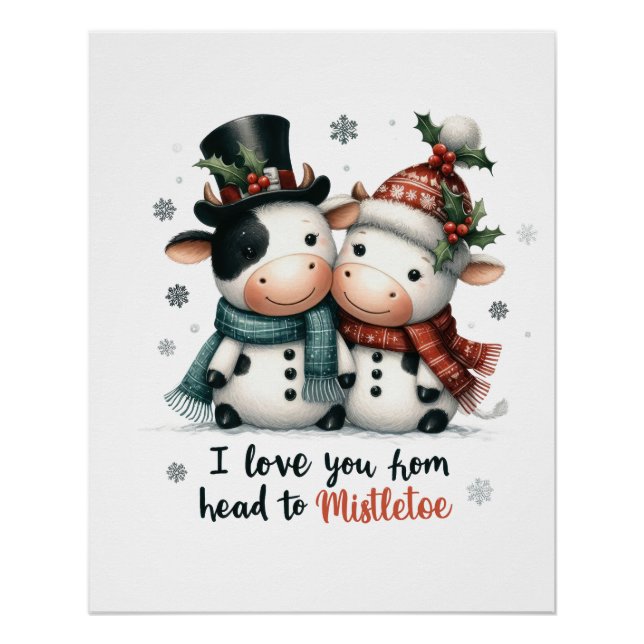 Poster Cadeau de Noël Je t'aime (Devant)